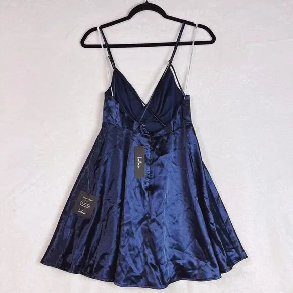 Lulus Beyond Magic Cobalt Blue Metallic Skater Dress Size S NWT Lulus Beyond Magic Cobalt Blue Metallic Skater Dress Size S NWT